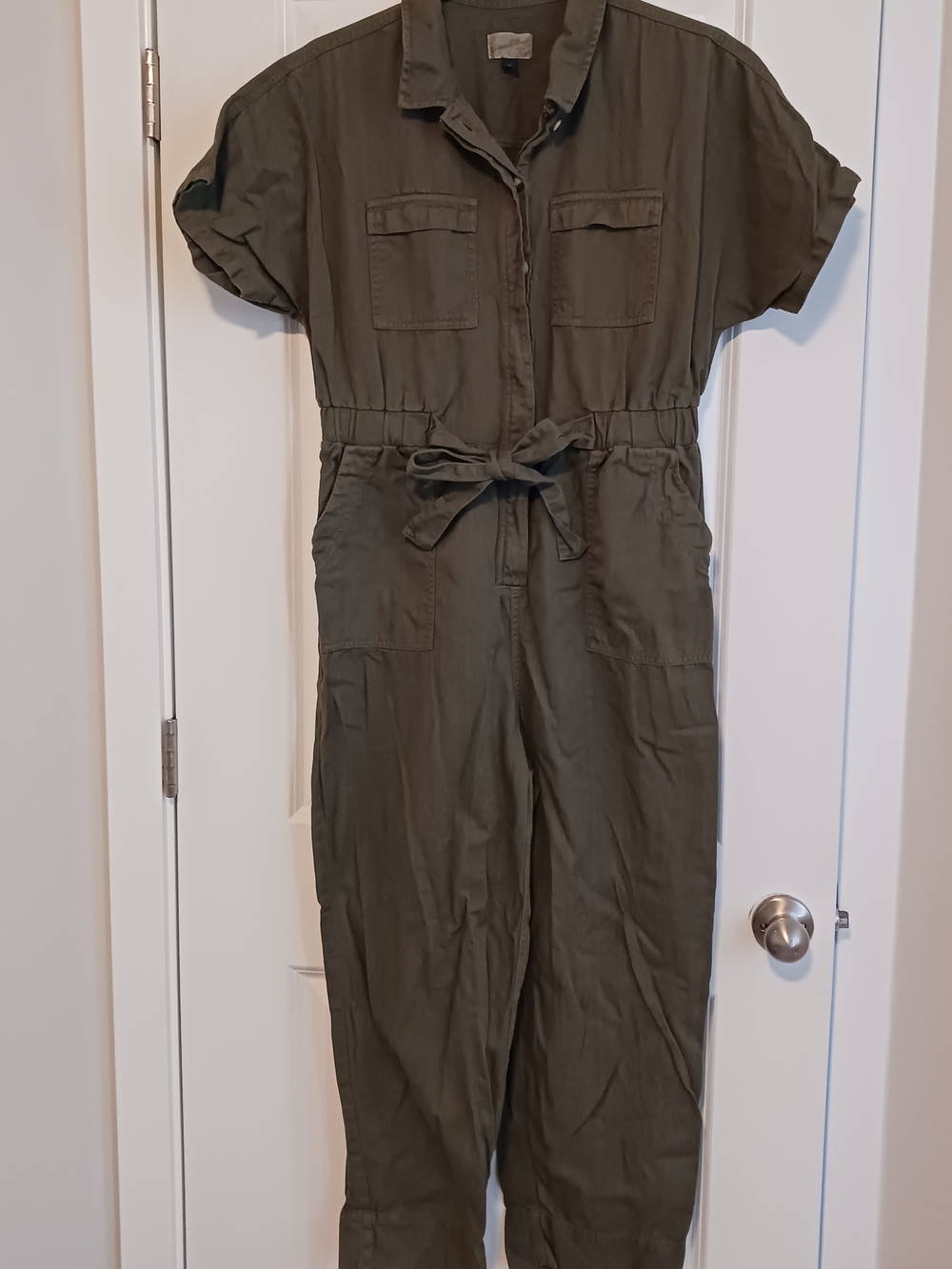 Universal Thread Olive Utility Tie-Front Jumpsuit